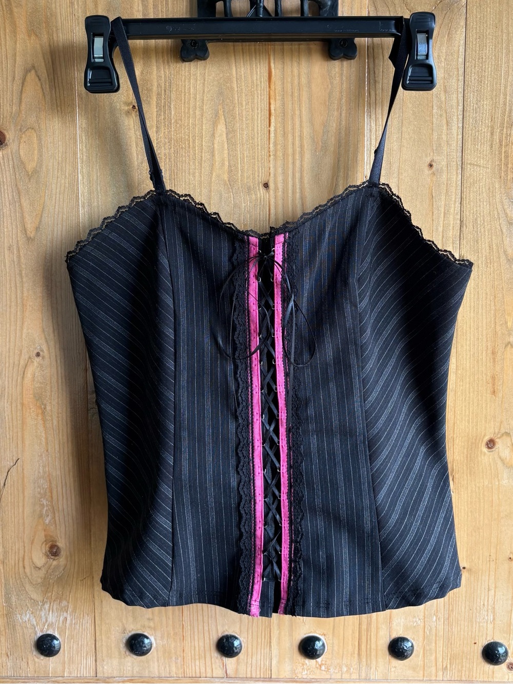 Finesse Y2K goth lace up corset SZ M